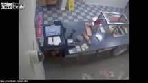 CCTV: woman robs sandwich shop