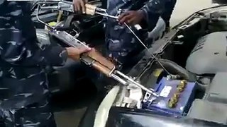 Soldiers Use AK-47 to Recharge Car Battery