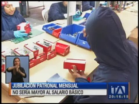 Jubilación patronal mensual no sería mayor al salario básico unificado