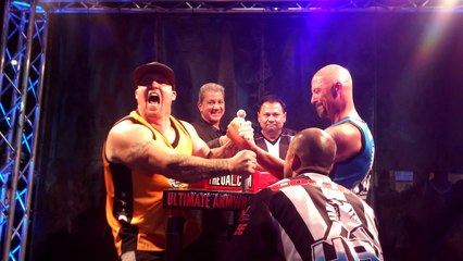 Professional Arm Wrestler Mac Telle Shows His Skill