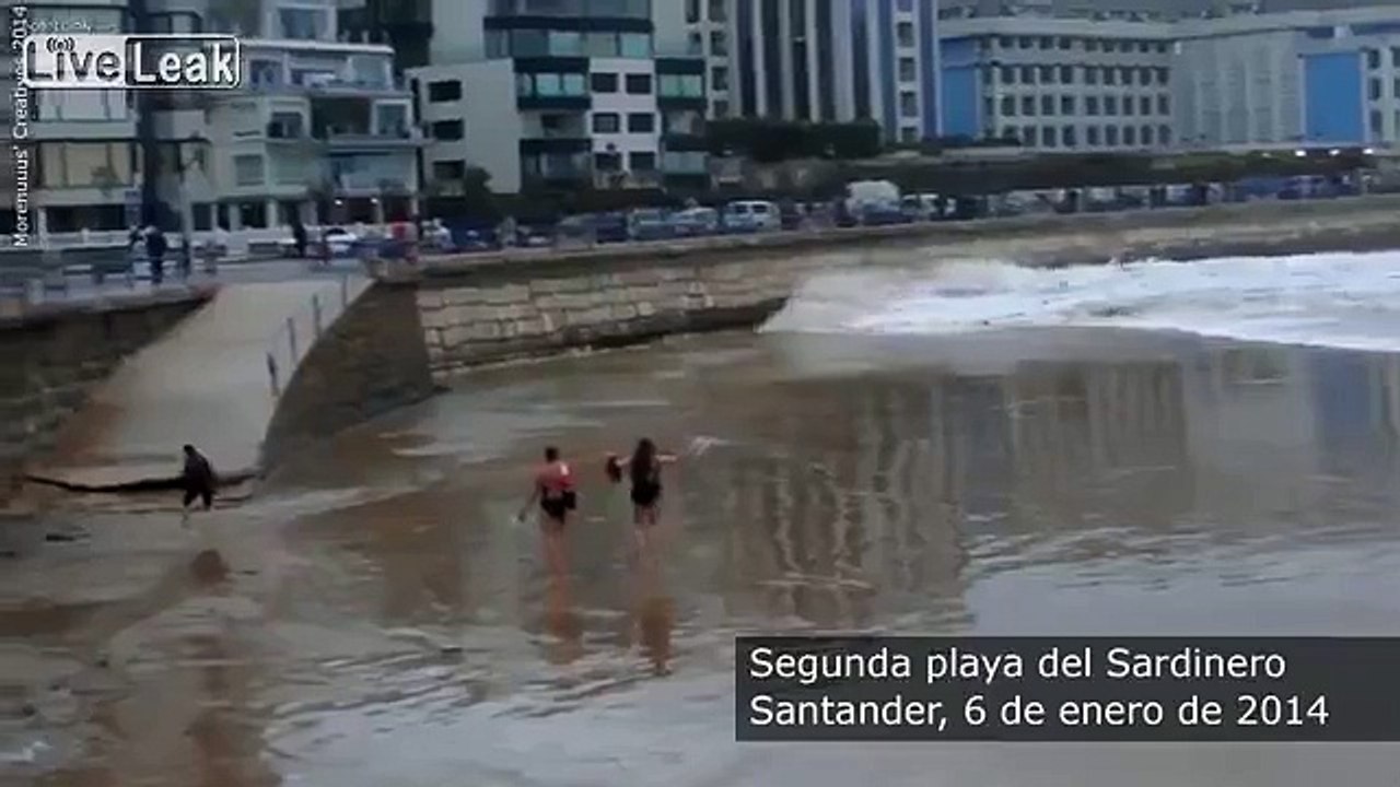 "Smart" woman swept away by rogue wave