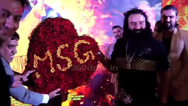 Gurmeet Ram Rahim Singh and Rakhi Sawant at MSG2 The Messenger Success Party
