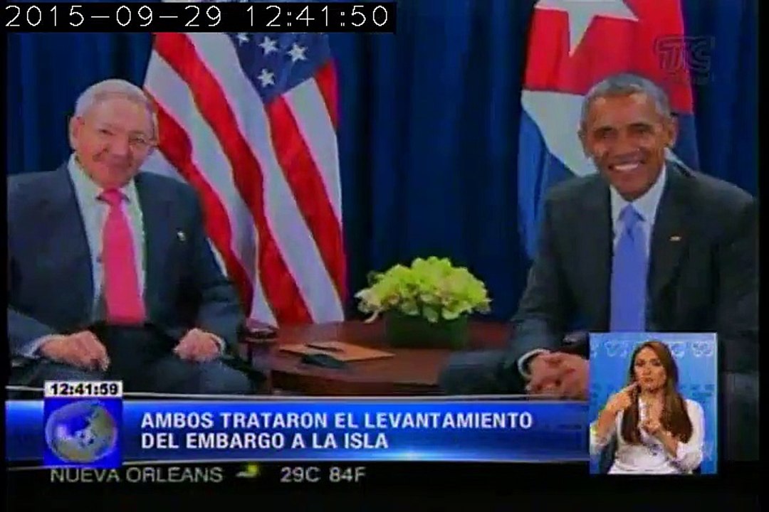 Primera reunión entre Barack Obama y Raúl Castro en la sede de la ONU
