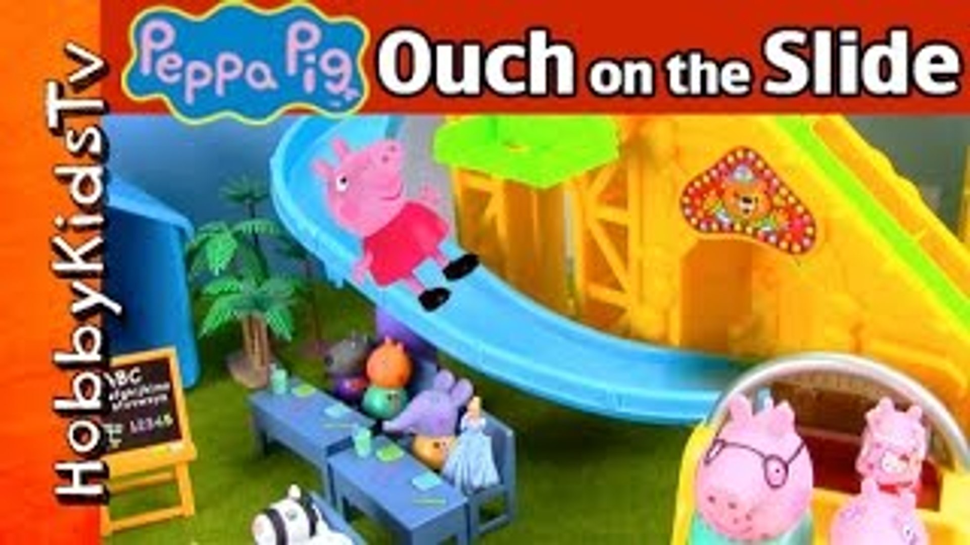 Peppa Pigs School Slide Toy Kinder Surprise Play Doh Snake by HobbyKidsTV