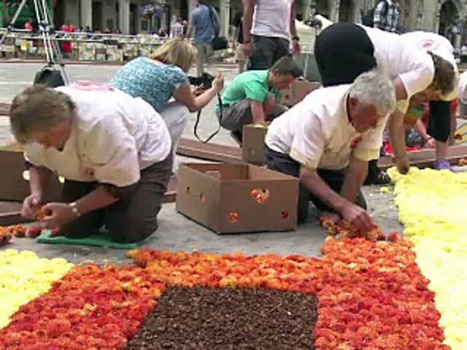 La Grand-Place de Bruxelles décorée d'un tapis de 600.000 bégonias