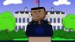 Obama kills a creeper in Minecraft