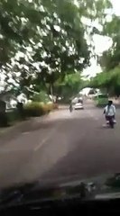 Une accident de moto après une conduite imprudente