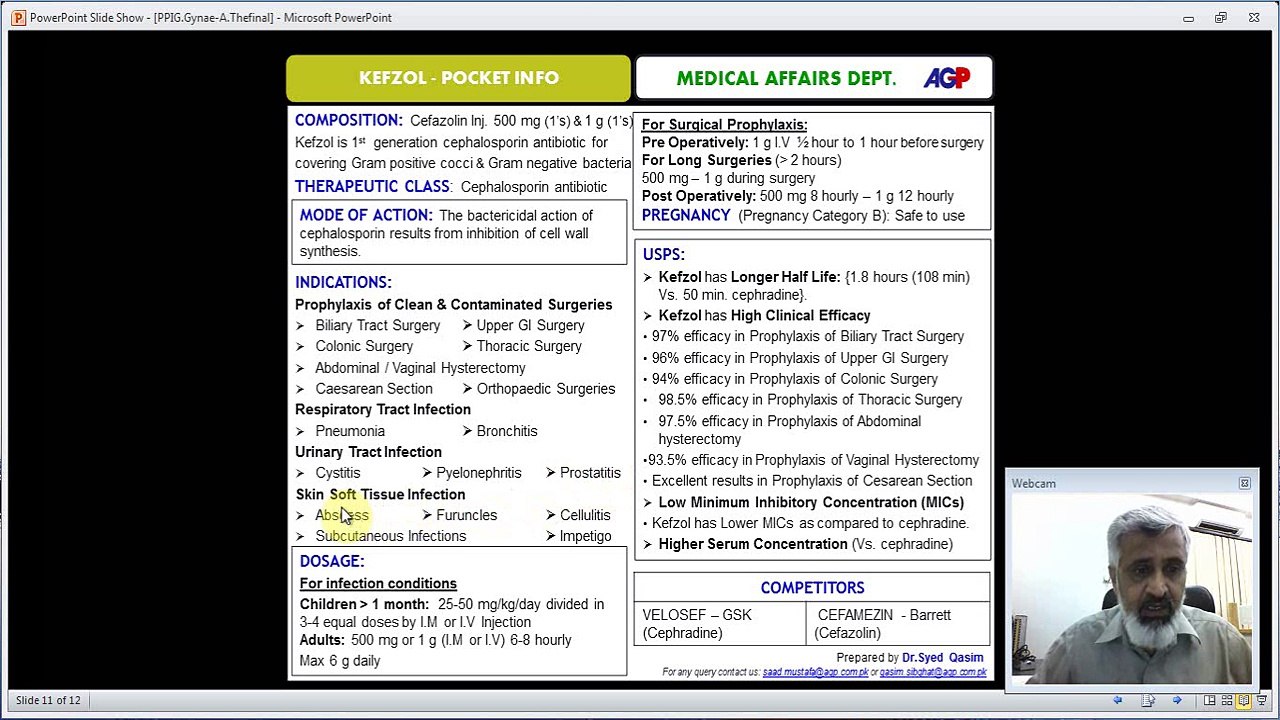 Kefzol Pocket Info Training by Dr. Saad