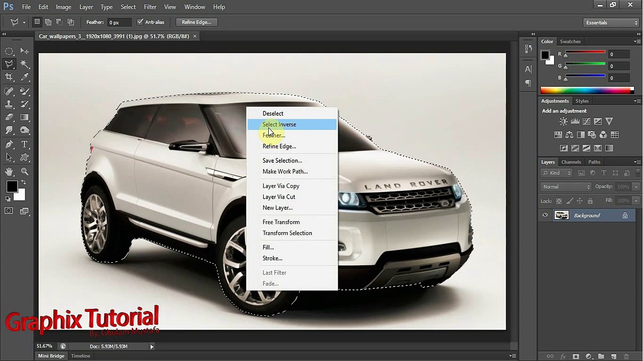 changing background In Adobe Photoshop CS6