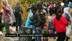 Migrants cross the border between Serbia into Croatia
