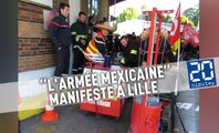 «L'armée mexicaine» des pompiers du Nord manifeste sa colère à Lille