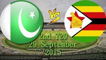 Zimbabwe vs Pakistan, 2nd T20I Match Live at Harare - Pakistan vs Zimbabwe on Sep 29, 2015