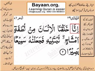 Surrah 76_02 AD-Dehher Very Simple Listen, look & learn word by word urdu translation of Quran in the easiest possible m