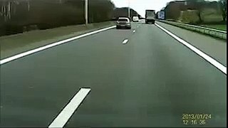 Asshole BMW driver break checks after overtaking on the right