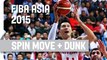 Yi Spins and Dunks it in - 2015 FIBA Asia Championship