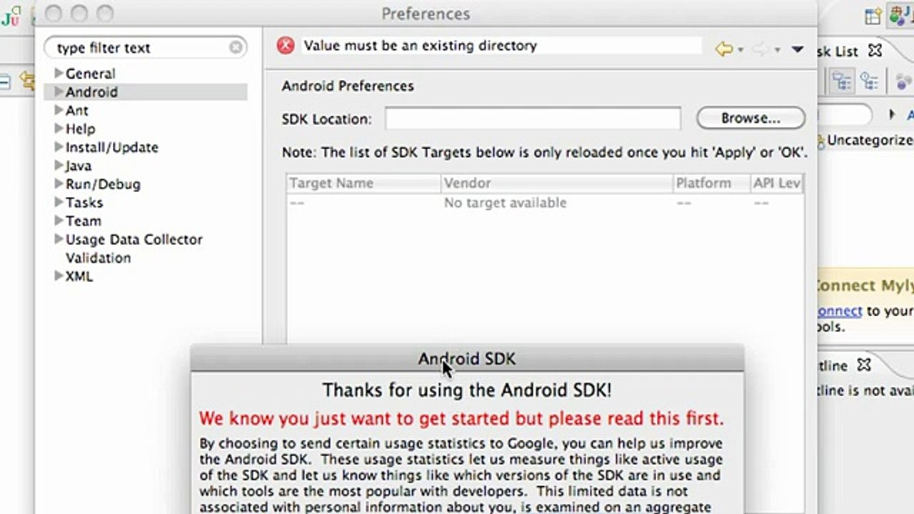 Android Application Development Tutorial - 4 - Setting up an Android Project