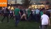 Fans Enjoy Rugby Scrum Outside Wembley Stadium