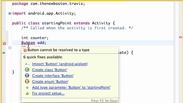 Android Application Development Tutorial - 8 - Setting up Variables and Referencing XML ids