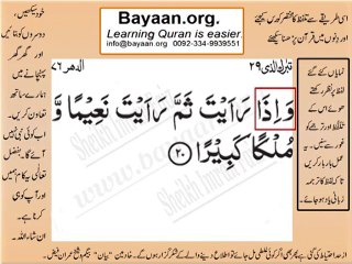 Surrah 076_020 AD-Dehher Very Simple Listen, look & learn word by word urdu translation of Quran in the easiest possible