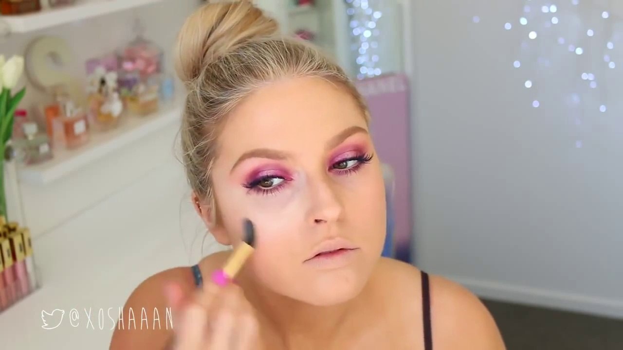 Hair & Makeup Tutorial! ♡ Perfect Wrapped Bun & Fuchsia Makeup!