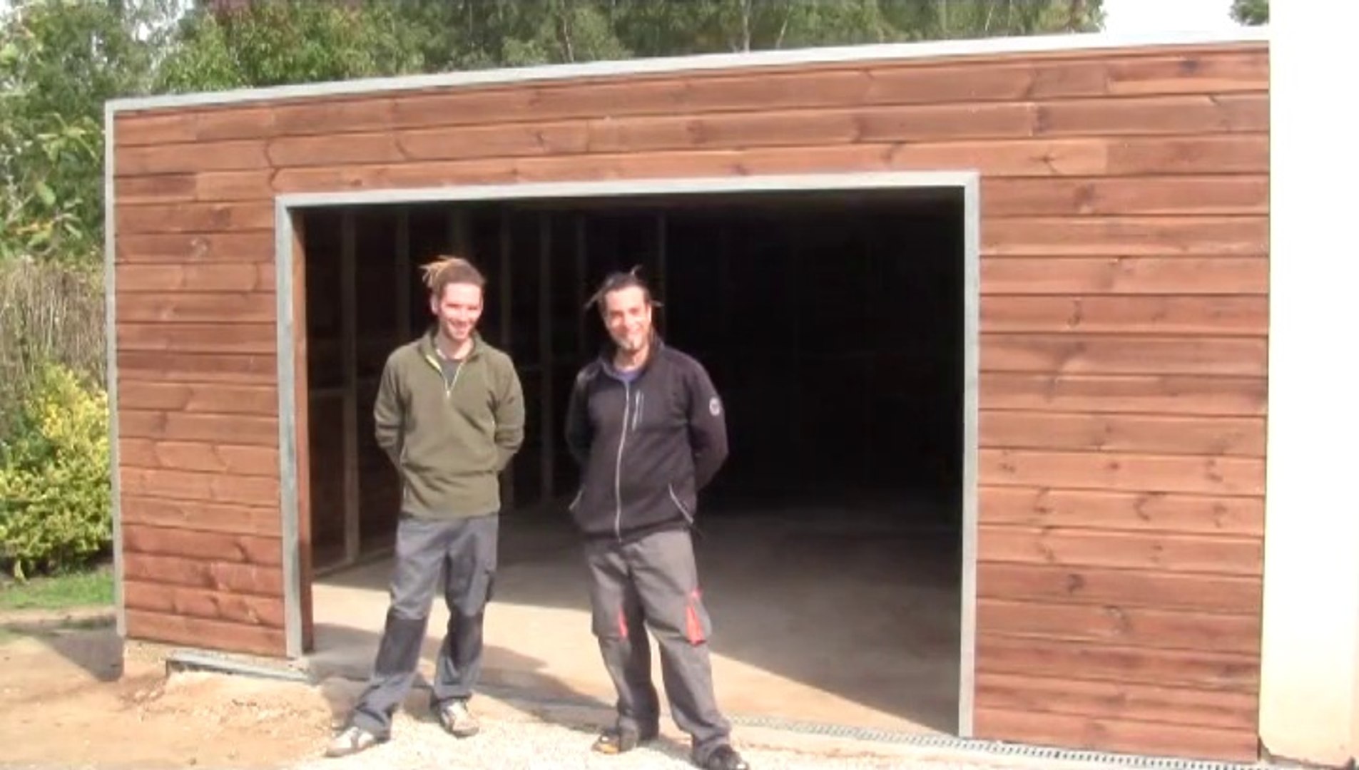 Garage en bois toit plat