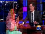 Malala and Colbert share card tricks
