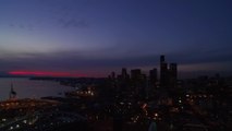 Drone captures beautiful Seattle sunset