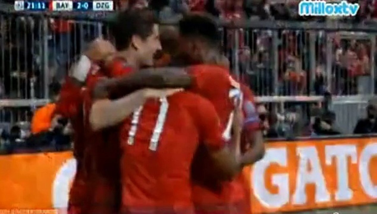 Goal robert lewandowski  2-0 . Fc Bayern Munich - Gnk Dinamo Zagreb . 29-09-2015