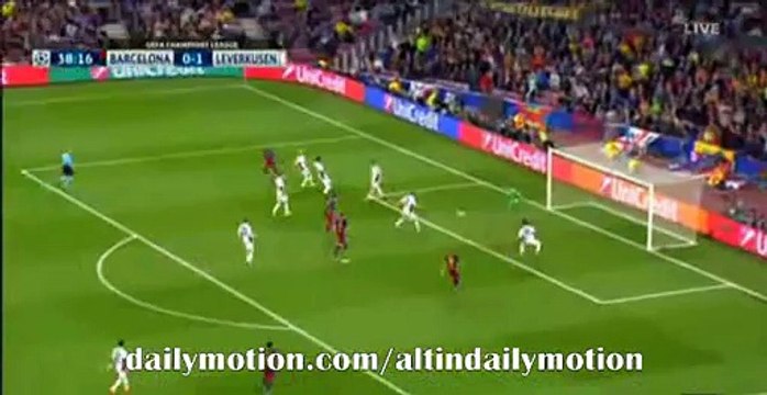 Neymar Fantastic Shot hits the POST - Barcelona vs Bayer Leverkusen - Champions League - 29.09.2015
