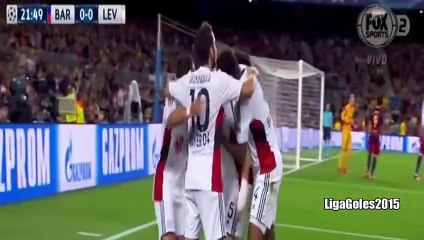 Papadopoulos Goal - Barcelona vs Bayer Leverkusen 0-1 (Champions League 2015) HD