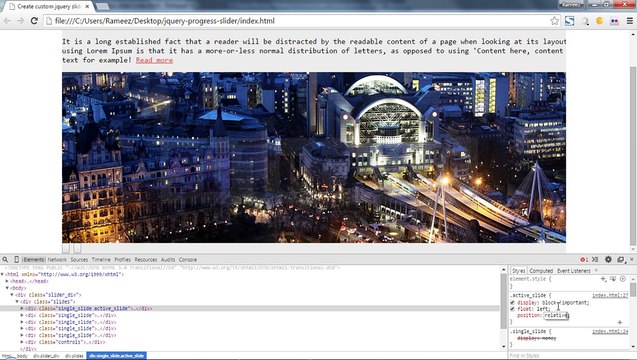 Create custom jquery slider with progress