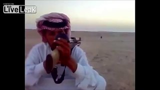 Arab marksman reverse rifle shot.