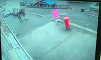 Toddler Almost Owned by Exploding Manhole