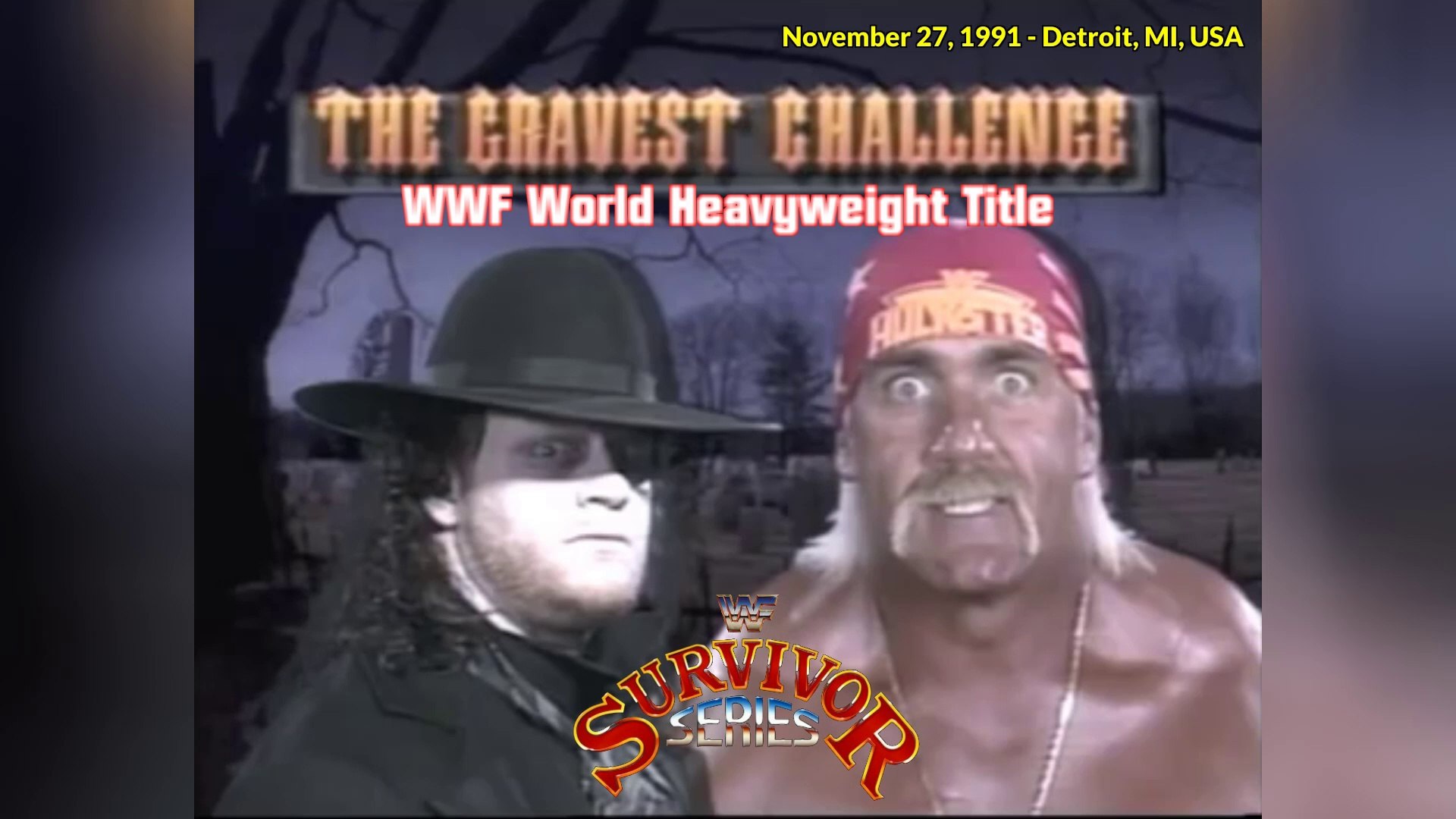 Luske Ny mening Accepteret 1991-11-27 WWF Survivor Series - WWF World Heavyweight Title - Hulk Hogan VS  The Undertaker - video Dailymotion