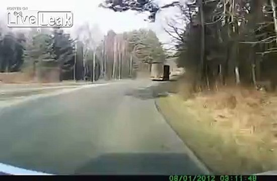 hurried truck driver flips a tractor