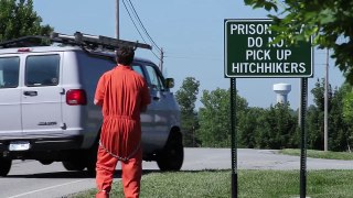 Prisoner trying to hitch-hike Prank