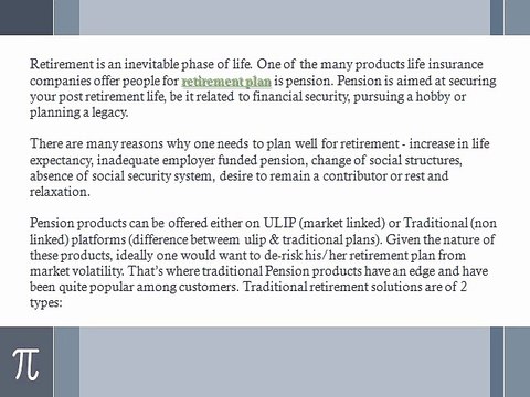 Seven Benefits of Buying Traditional Pension Plans