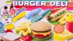 Play Doh Burger Factory set Velcro Cuttin Food Pizza Hamburgers toys