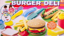 Play Doh Burger Factory set Velcro Cuttin Food Pizza Hamburgers toys
