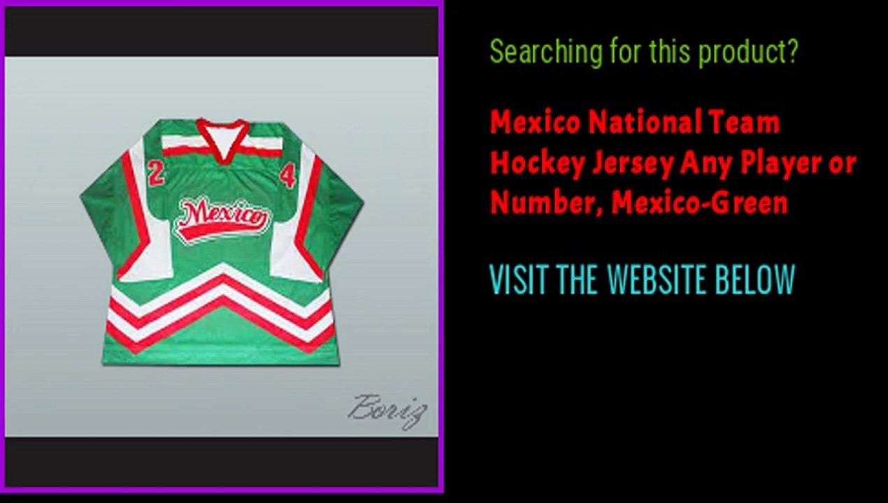 Mexico National Team Hockey Jersey Any Player or Number, Mexico-Green