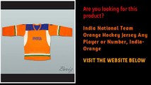 India National Team Orange Hockey Jersey Any Player or Number, India-Orange