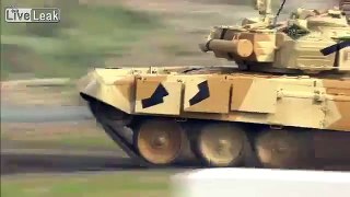 T-90 S Russian Tank firing in slow-motion mood