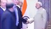 Microsoft CEO Wiping his Hands after Shaking Hands with Indian PM Narendra Modi
