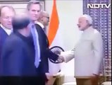 Microsoft CEO Wiping his Hands after Shaking Hands with Indian PM Narendra Modi
