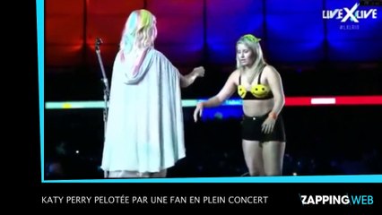 Katy Perry pelotée par une fan en plein concert