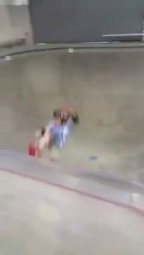 Young kid makes perfect 900 skateboard Trick as Tony Hawk