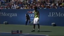 Jumping, Behind-the-Back US Open Tennis Shot