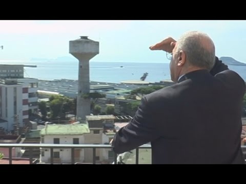 Napoli - De Luca visita il cantiere della "Tangenziale-Porto Pozzuoli" (29.09.15)