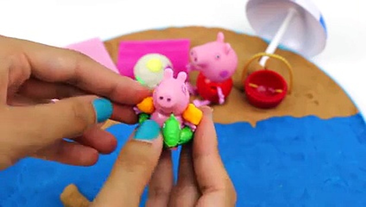 cartoon inspired Peppa Pig Play Doh Holiday Toy English episode At The Beach ep.