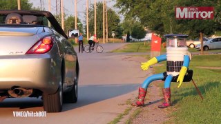 Friendly robot hitchhiking across America found decapitated and dumped in street